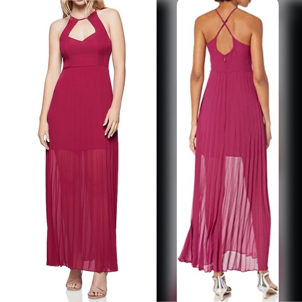 BCBGeneration Mulberry Pleated Chiffon Maxi Dress - Picture 2 of 10